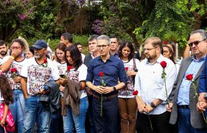 Romeu Zema participa de cerimônia que marca um ano do rompimento da barragem em Brumadinho