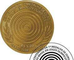 Emissão comemora o centenário da primeira medalha de ouro do Brasil em Olimpíadas