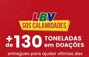 LBV distribui mais de 130 toneladas de alimentos para vítimas das chuvas