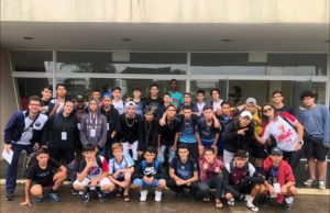 Parte da delegação de Monte Santo de Minas no JEMG – Jogos Escolares de Minas Gerais
