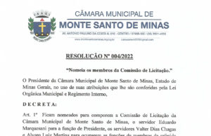 Decreto – Resolução nº 004/20222