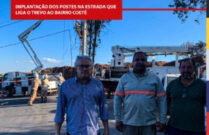 Estrada que liga o trevo ao Bairro Coeté está recebendo iluminação pública