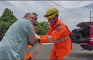 Bombeiros resgatam cão que caiu em bueiro em MG e narram ‘travessura’ do cachorro em vídeo