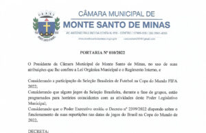 Portaria 010/2022 Câmara Municipal