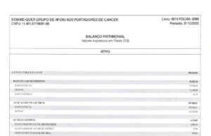 Balanço Patrimonial Bem-Me-Quer Grupo de Apoio aos Portadores de Câncer