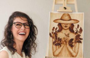 Jovem artista de Itamogi expõe pinturas criadas com café