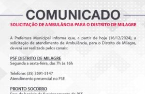 Novo Protocolo para Solicitação de Ambulância no Distrito de Milagre