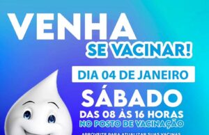 Posto de Vacinação Aberto Neste Sábado em Monte Santo de Minas