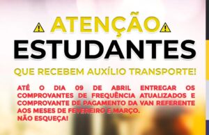 Prefeitura reforça prazos para entrega de comprovantes do Auxílio Transporte