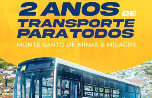 Transporte gratuito completa 2 anos em Monte Santo de Minas e Milagre