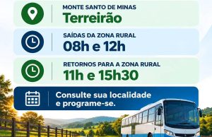 Transporte gratuito garante acesso às Eleições 2026 na zona rural de Monte Santo de Minas